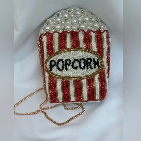 Popcorn Beaded Bag with Faux Pearls Hand Made in India Crossbody Tik Tok Viral - Picture 1 of 6